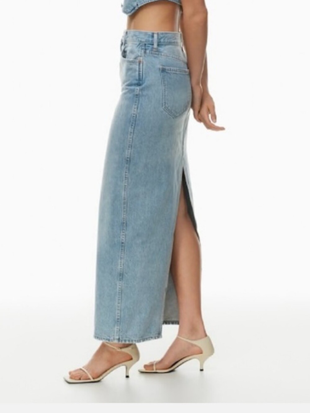 Denim Forum The 90's Pencil Maxi Jean Skirt Size 23